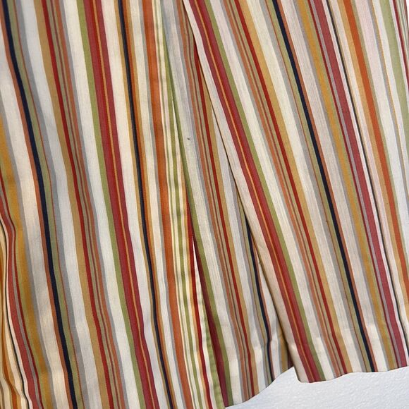 Country Miss Vintage Striped Collared Button Down Drop Waist Dress Pleats - Picture 5 of 8